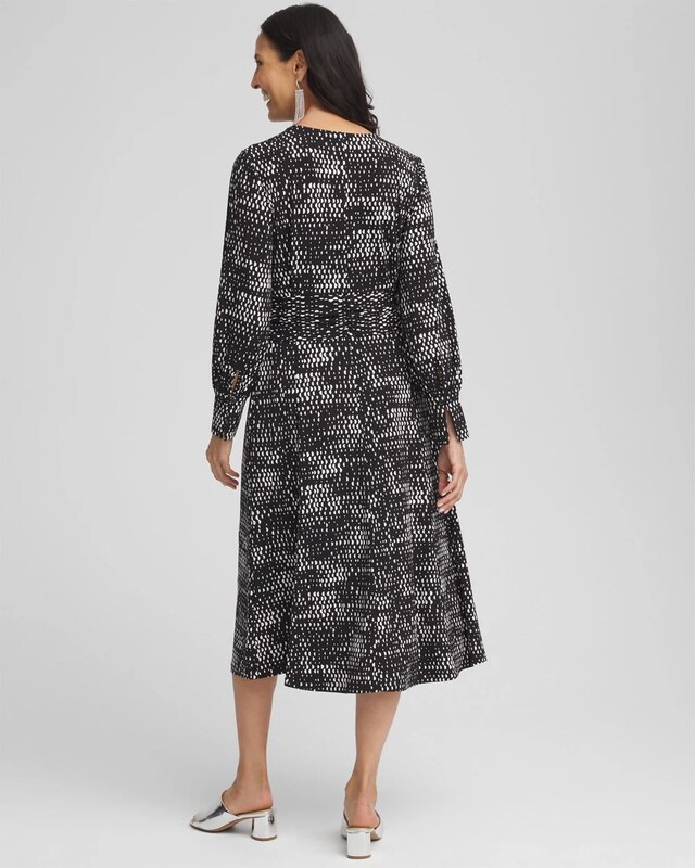 Long Sleeve Surplice Midi Dress - image 3